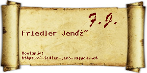 Friedler Jenő névjegykártya