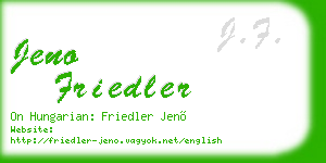 jeno friedler business card